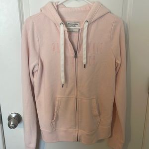 Light pink Abercrombie and Fitch full zip hoodie